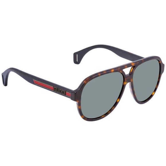 NEW Gucci Grey and Green Aviator Men's Sunglasses - Picture 1 of 4